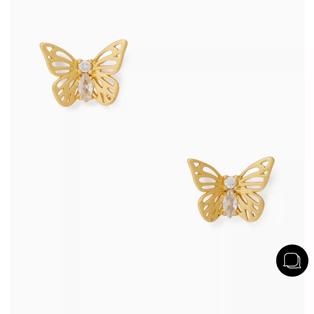 NWOT Kate Spade Gold Butterfly Studs
